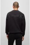 HUGO COTTON BLEND SWEATSHIRT WITH STACKED LOGO BLACK 50511698-001