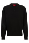 HUGO COTTON BLEND SWEATSHIRT WITH STACKED LOGO BLACK 50511698-001