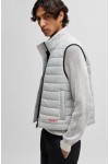 HUGO GILET WITH RED LOGO LABEL LIGHT GREY 50517743-050