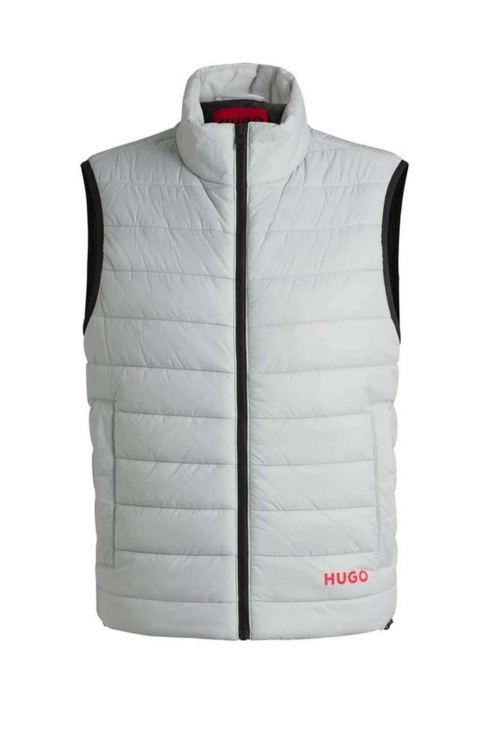 HUGO GILET WITH RED LOGO LABEL LIGHT GREY 50517743-050