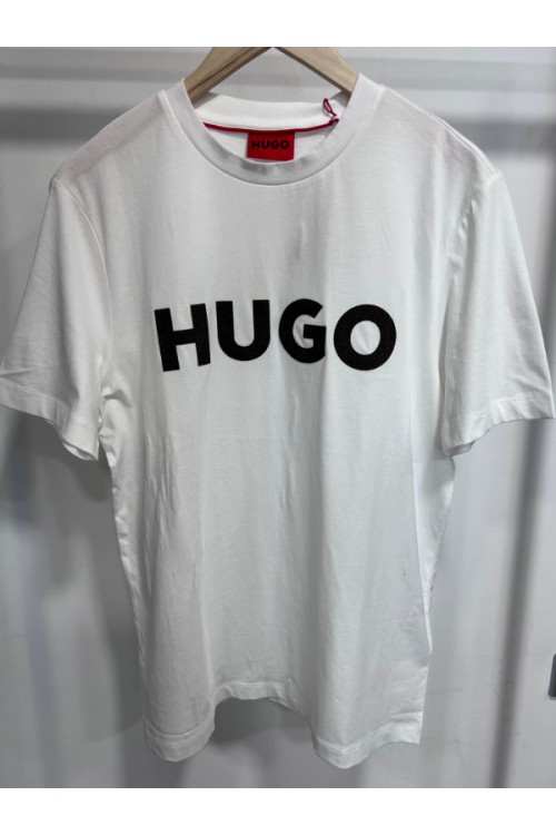 HUGO JERSEY DULIVIO T-SHIRT WHITE WITH LOGO 50542737-102