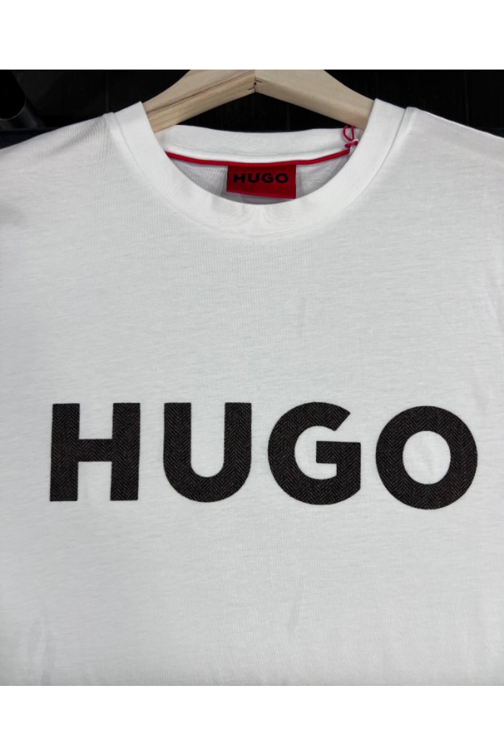 HUGO JERSEY DULIVIO T-SHIRT WHITE WITH LOGO 50542737-102