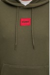 HUGO COTTON-TERRY HOODIE WITH LOGO LABEL KHAKI 50458700-257  