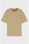 HUGO COTTON RELAXED FIT T-SHIRT WITH LOGO PRINT BEIGE 50488330-269