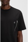 HUGO T-SHIRT RELAXED FIT DARGENTEE BLACK WITH ZIPPER 50542566-001