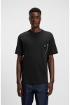 HUGO T-SHIRT RELAXED FIT DARGENTEE BLACK WITH ZIPPER 50542566-001
