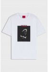 HUGO COTTON JERSEY DOBERO T-SHIRT WHITE WITH DOBERMANN PRINT 50542734-100