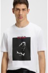 HUGO COTTON JERSEY DOBERO T-SHIRT WHITE WITH DOBERMANN PRINT 50542734-100