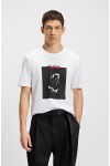 HUGO COTTON JERSEY DOBERO T-SHIRT WHITE WITH DOBERMANN PRINT 50542734-100