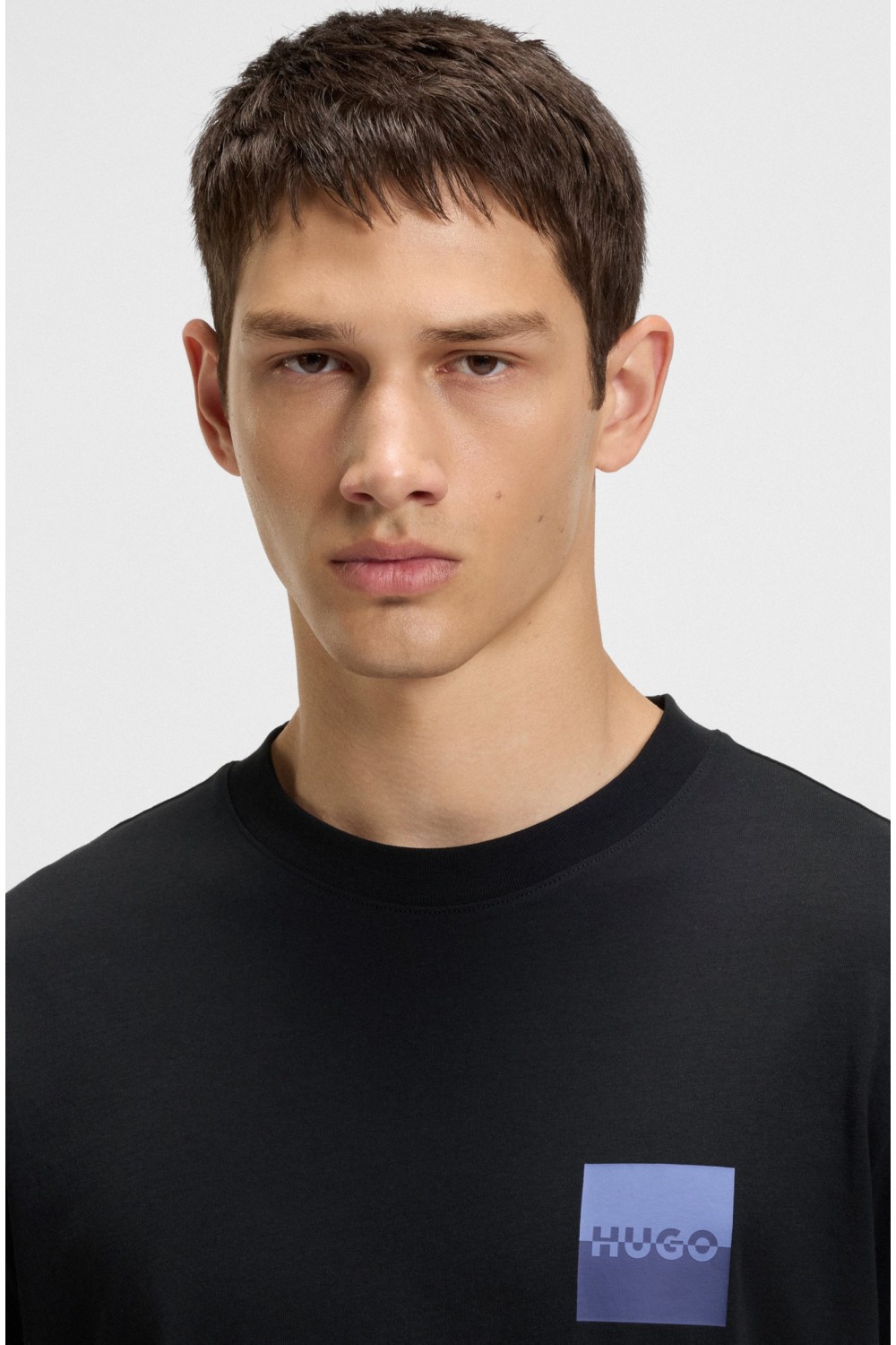 HUGO T-SHIRT RELAXED FIT DAPUSI BLACK WITH LOGO 50544458-001