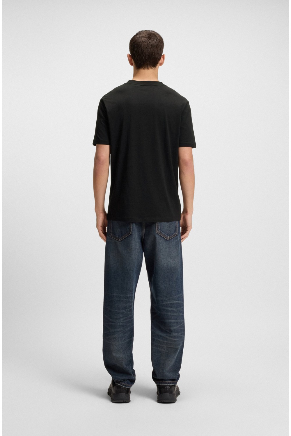 HUGO T-SHIRT RELAXED FIT DAPUSI BLACK WITH LOGO 50544458-001