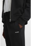 HUGO TRACKSUIT COTTON-TERRY BOTTOMS WITH CONTRAST LOGO BLACK 50489617-001 