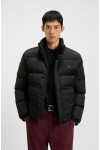 HUGO WATER REPELLENT JACKET BALTO WITH JACQUARD PATTERN BLACK 50549096-001 