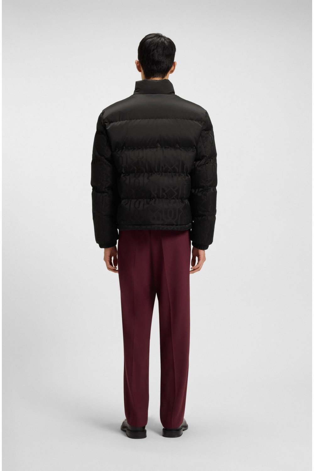 HUGO WATER REPELLENT JACKET BALTO WITH JACQUARD PATTERN BLACK 50549096-001 