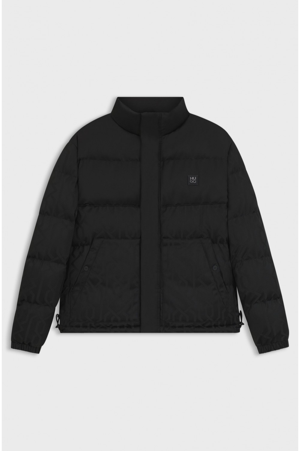 HUGO WATER REPELLENT JACKET BALTO WITH JACQUARD PATTERN BLACK 50549096-001 