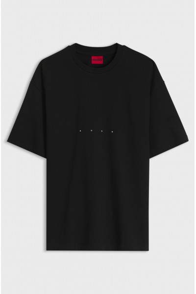 HUGO DEVROLO OVERSIZE FIT COTTON T-SHIRT WITH LOGO BLACK 50568251-001