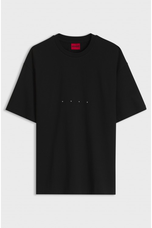 HUGO DEVROLO OVERSIZE FIT COTTON T-SHIRT WITH LOGO BLACK 50568251-001