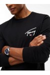 TOMMY HILFIGER TJM SLIM CHEST LINEAR TEE BLACK DM0DM23546-BDS