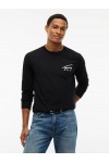 TOMMY HILFIGER TJM SLIM CHEST LINEAR TEE BLACK DM0DM23546-BDS