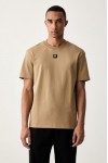 HUGO INTERLOCK COTTON REGULAR FIT T-SHIRT WITH STACKED LOGO DALILE 50505201-928