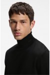 HUGO MERINO-WOOL ROLLNECK SWEATER WITH LOGO BLACK 50474174-001