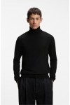 HUGO MERINO-WOOL ROLLNECK SWEATER WITH LOGO BLACK 50474174-001