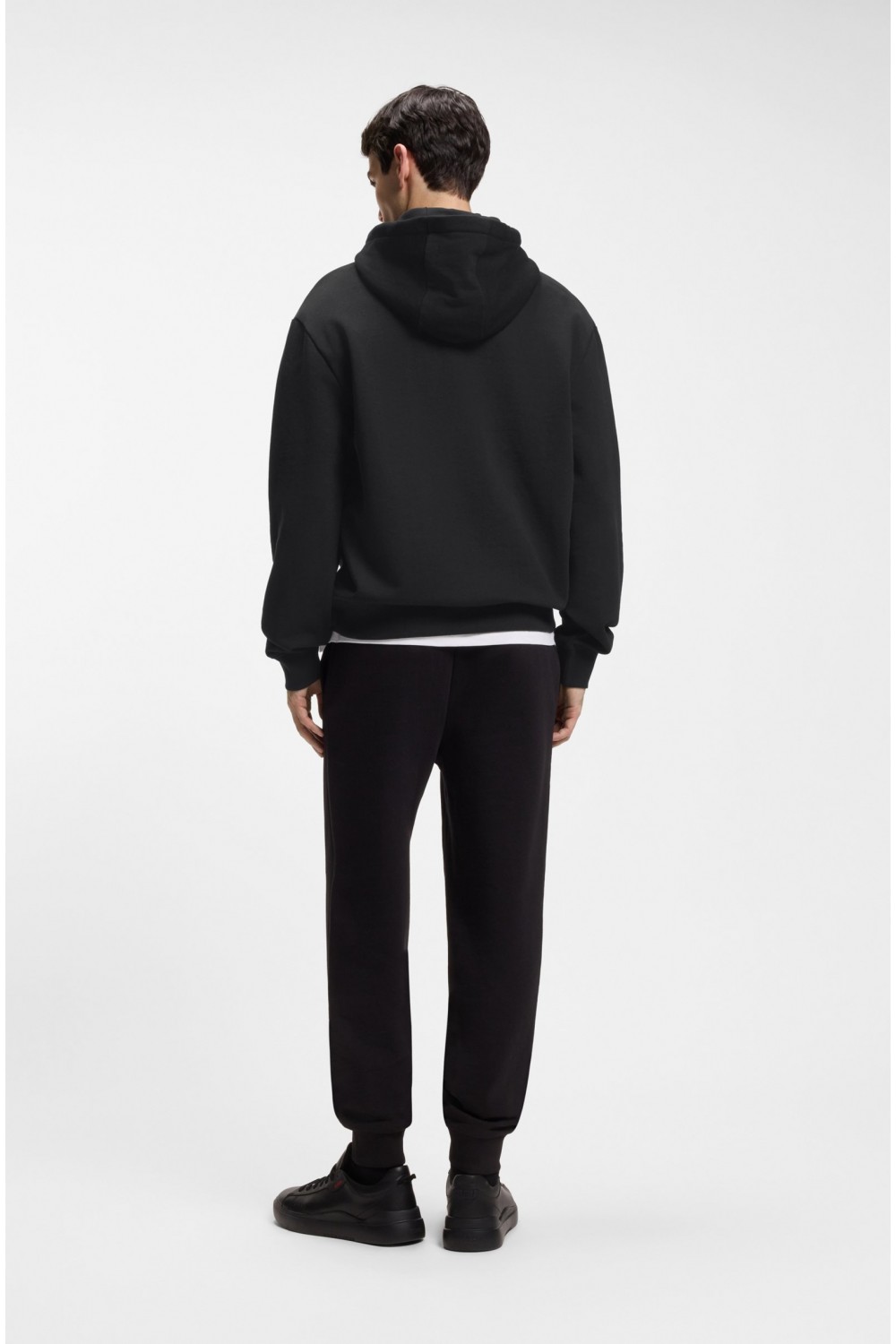 HUGO DAPO COTTON TERRY HOODIE WITH LOGO BLACK 50486478-001