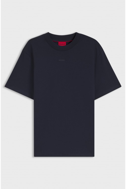 HUGO COTTON RELAXED FIT T-SHIRT WITH LOGO PRINT DAPOLINO DARK NAVY 50488330-406