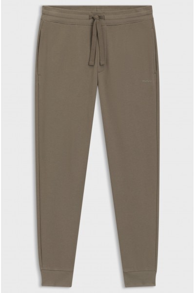 HUGO TRACKSUIT COTTON-TERRY BOTTOMS WITH CONTRAST LOGO BROWN 50489617-903