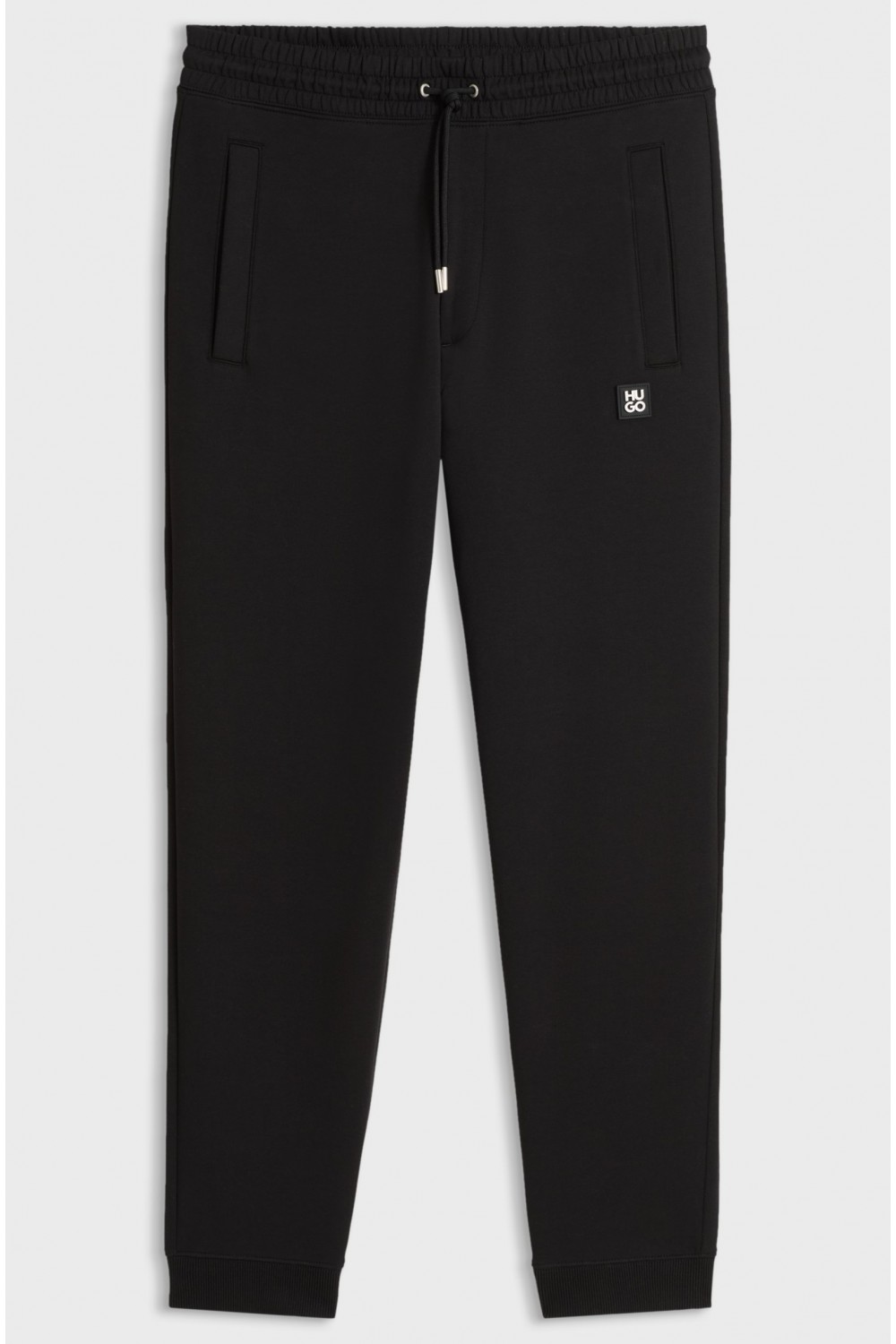 HUGO DIMACS COTTON BLEND TRACKSUIT BOTTOMS WITH STACKED LOGO BLACK 50533695-002