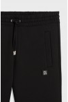 HUGO DIMACS COTTON BLEND TRACKSUIT BOTTOMS WITH STACKED LOGO BLACK 50533695-002