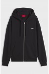 HUGO DAPOZIP COTTON TERRY ZIP-UP HOODIE BLACK 50548651-001