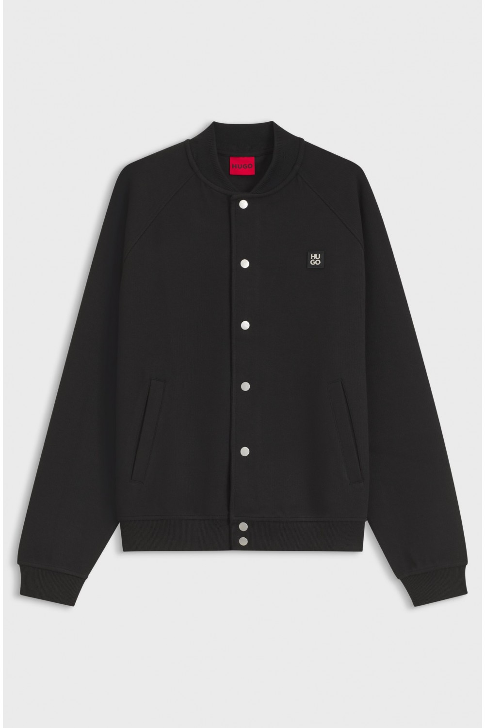 HUGO DABIN INTERLOCK-JERSEY BOMBER JACKET WITH LOGO BLACK 50563037-001