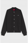 HUGO DABIN INTERLOCK-JERSEY BOMBER JACKET WITH LOGO BLACK 50563037-001