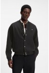 HUGO DABIN INTERLOCK-JERSEY BOMBER JACKET WITH LOGO BLACK 50563037-001