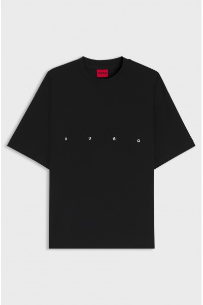 HUGO OVERSIZE FIT T-SHIRT DARISO WITH PRINTED LOGO BLACK 50563445-001