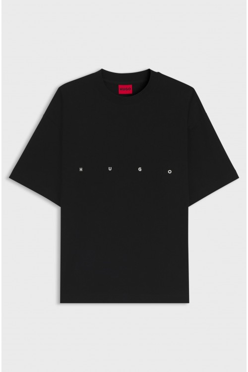 HUGO OVERSIZE FIT T-SHIRT DARISO WITH PRINTED LOGO BLACK 50563445-001