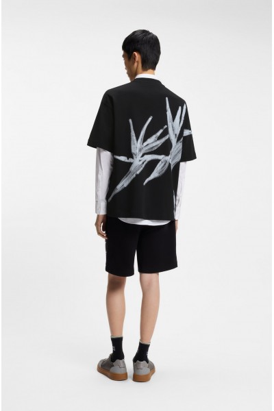 HUGO OVERSIZE FIT T-SHIRT DARISO WITH PRINTED LOGO BLACK 50563445-001