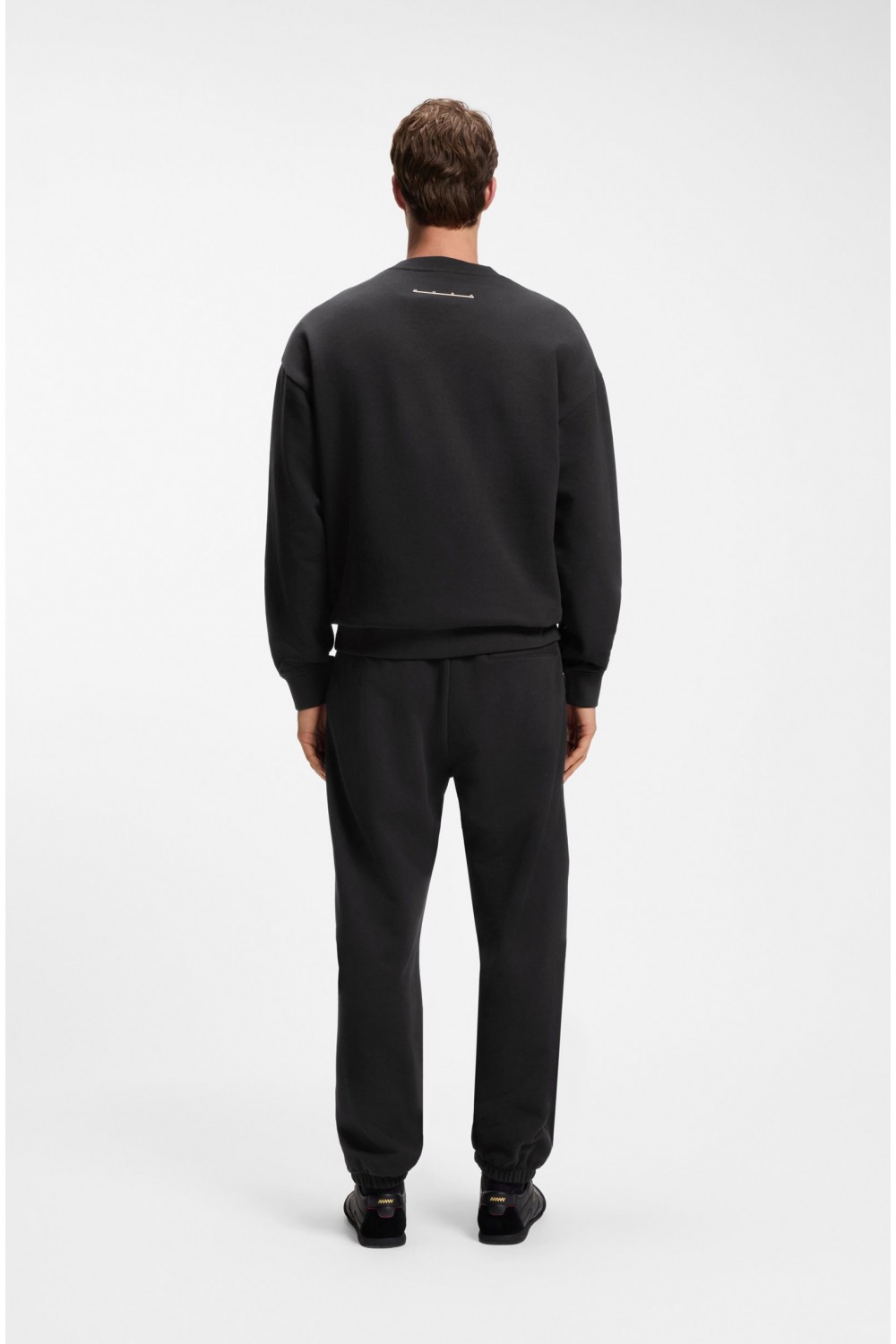 HUGO DATRIPANT RELAXED-FIT COTTON TRUSERS BLACK 50568125-001
