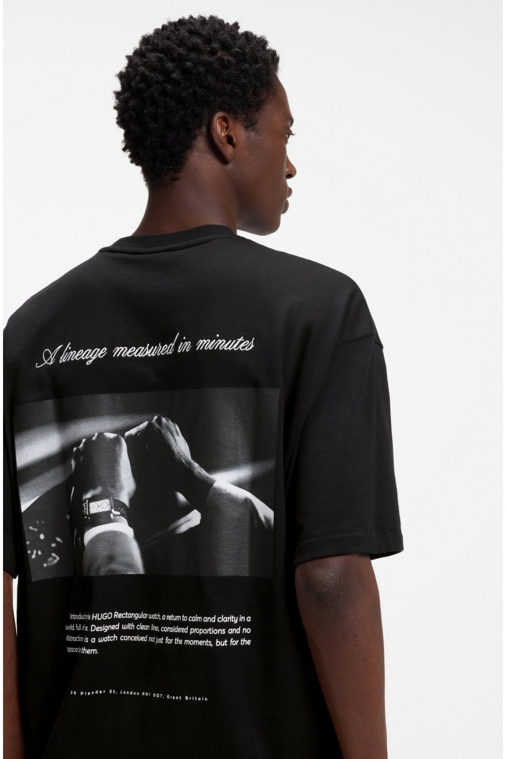 HUGO DEVROLO OVERSIZE FIT COTTON T-SHIRT WITH LOGO BLACK 50568251-001
