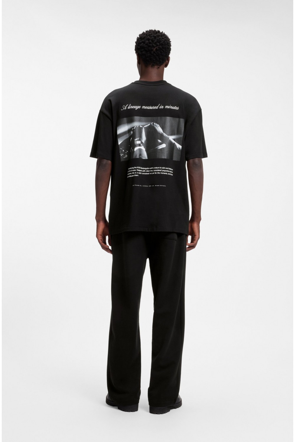 HUGO DEVROLO OVERSIZE FIT COTTON T-SHIRT WITH LOGO BLACK 50568251-001