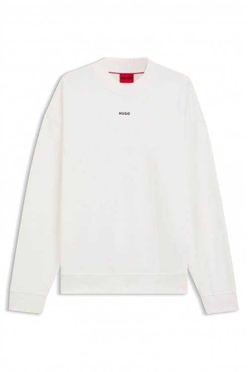 HUGO DAPOCREW RELAXED FIT SWEATSHIRT IN COTTON TERRY WHWITE 50525892-102