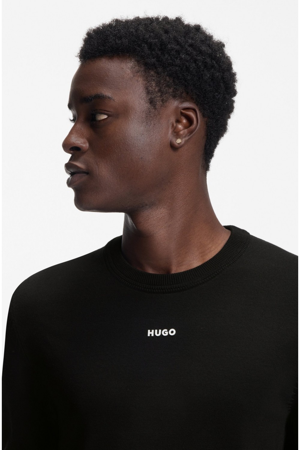 HUGO BOSS SAN CASSIUS COTTON SWEATER BLACK 50553588-001