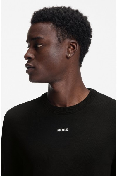 HUGO BOSS SAN CASSIUS COTTON SWEATER BLACK 50553588-001