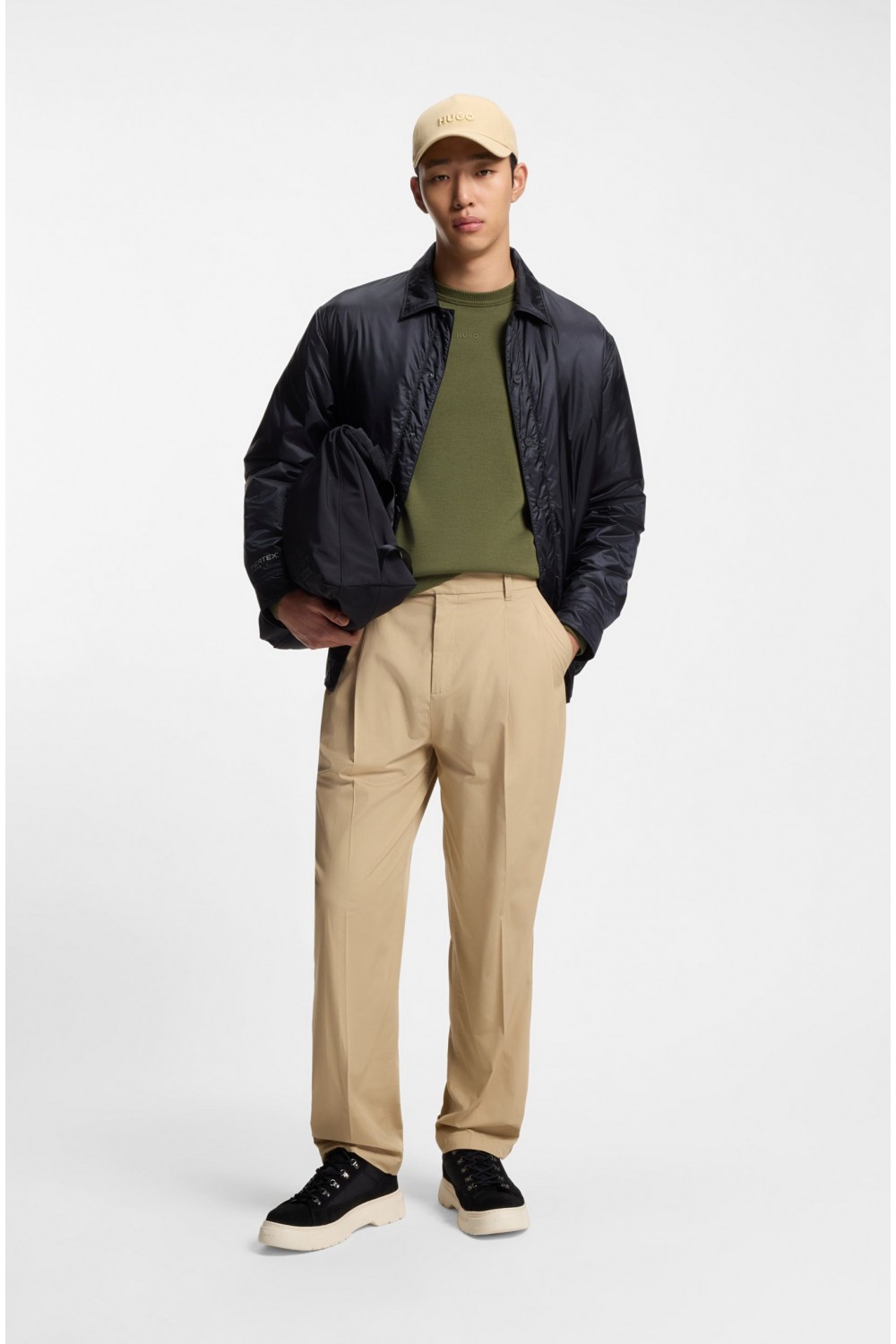 HUGO BOSS SAN CASSIUS COTTON SWEATER LIGHT GREEN 50553588-389