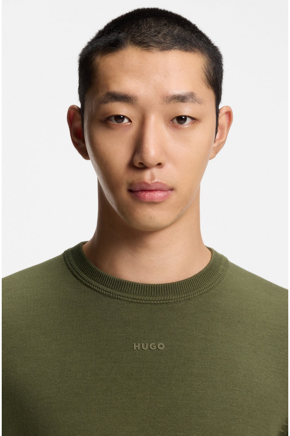 HUGO BOSS SAN CASSIUS COTTON SWEATER LIGHT GREEN 50553588-389