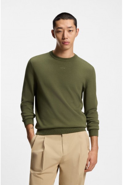 HUGO BOSS SAN CASSIUS COTTON SWEATER LIGHT GREEN 50553588-389