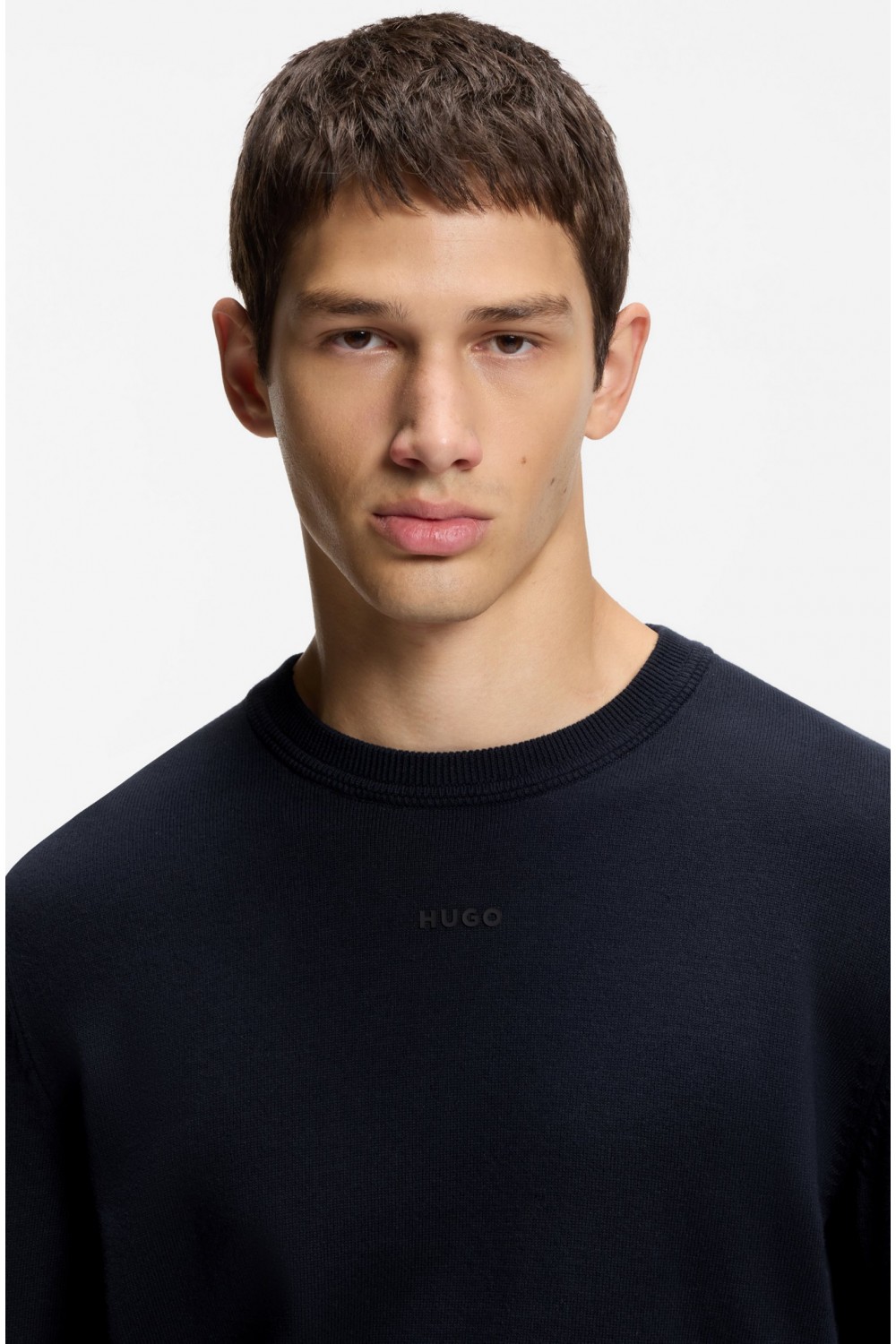 HUGO BOSS SAN CASSIUS COTTON SWEATER DARK BLUE 50553588-410