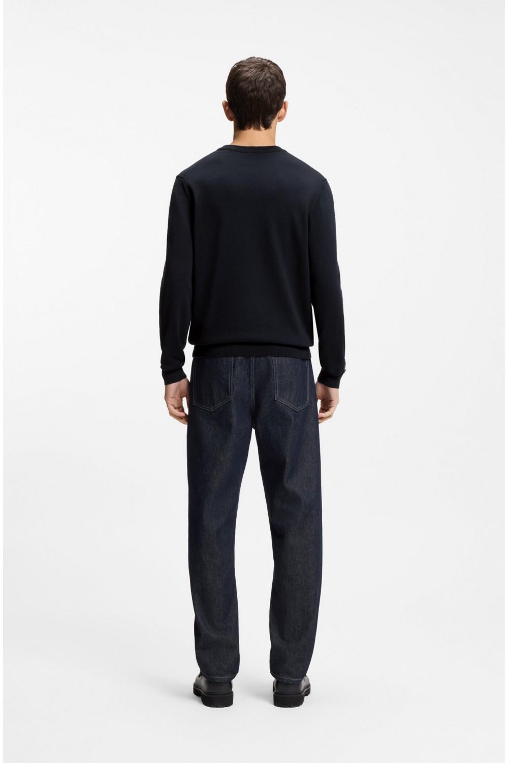 HUGO BOSS SAN CASSIUS COTTON SWEATER DARK BLUE 50553588-410