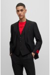 HUGO THREE PIECE SLIM-FIT SUIT BLACK 50495023-001